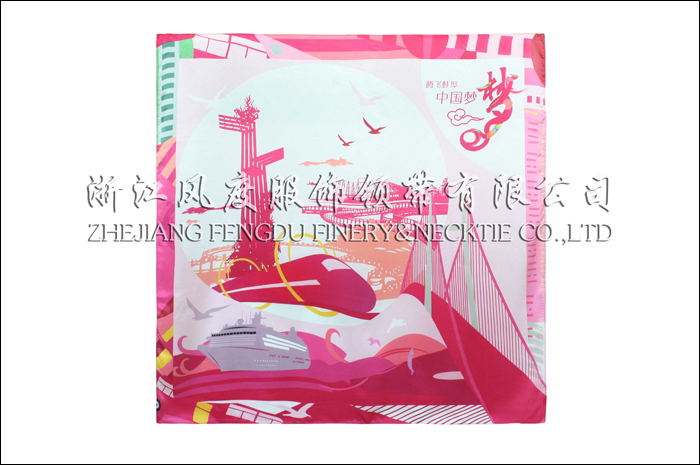 美丽蚌埠 真丝大方巾 规格：90x90cm