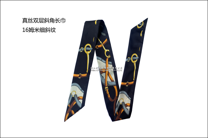 真丝双层斜角长巾