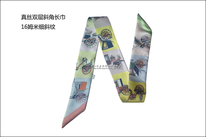 真丝双层斜角长巾