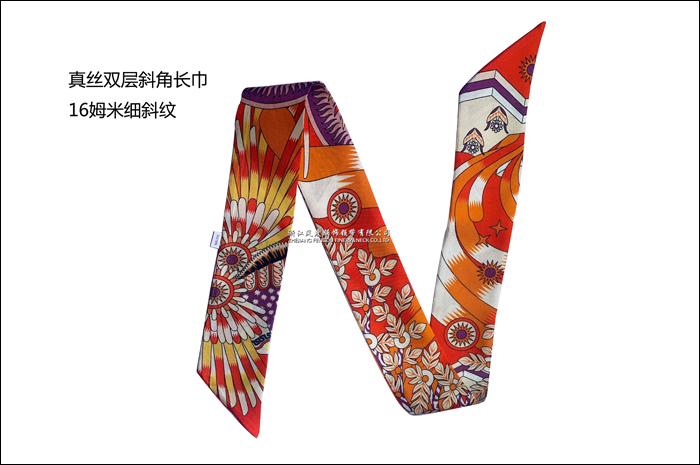 真丝双层斜角长巾
