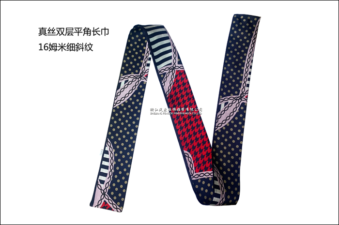 真丝双层斜角长巾